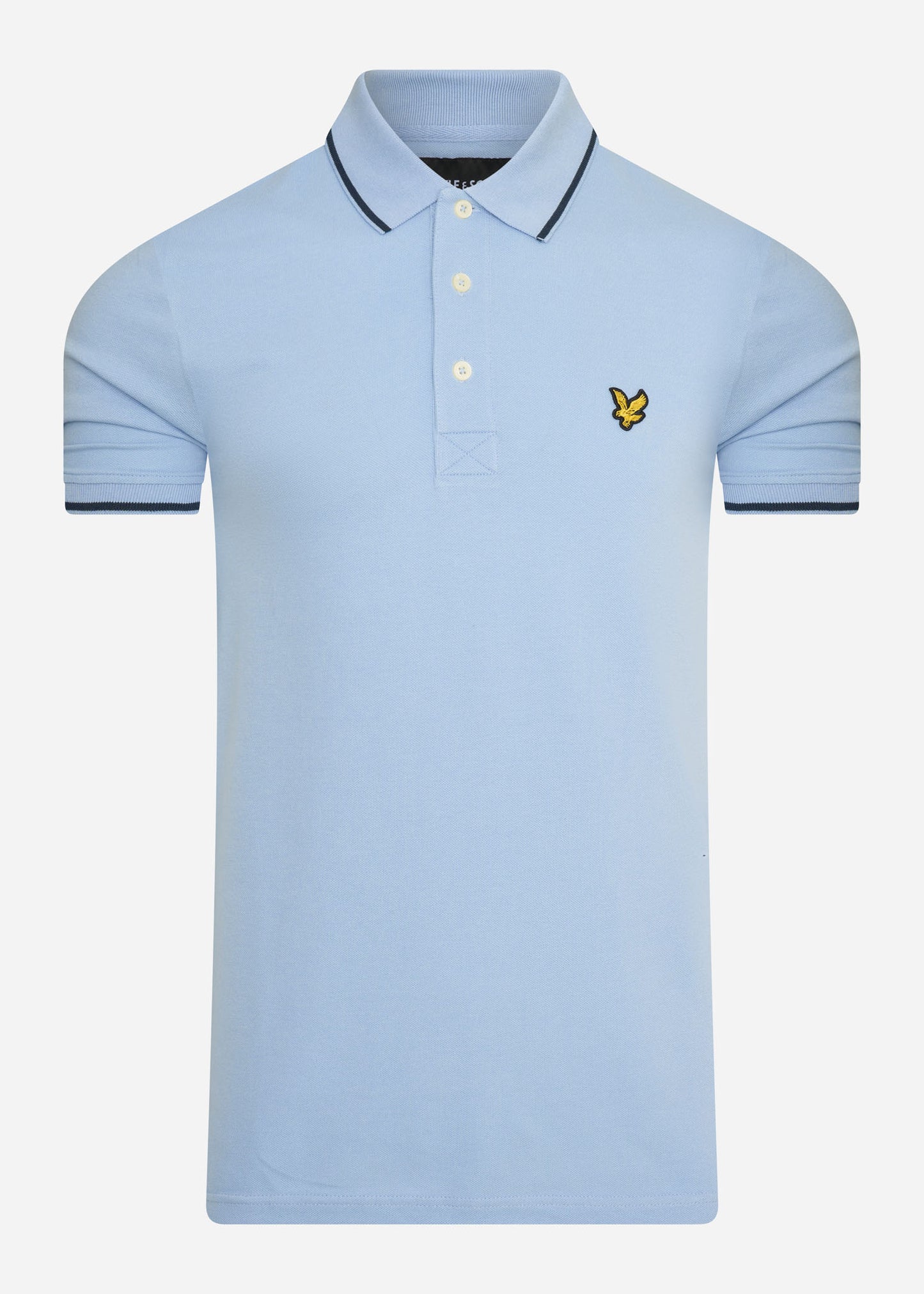 lyle and scott tipped polo light blue