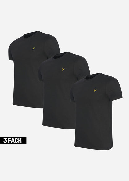 Lyle & Scott T-shirts  Plain t-shirt - jet black 3 pack 