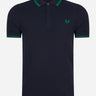 Fred Perry Polo's  Twin tipped fred perry shirt - navy fp green 