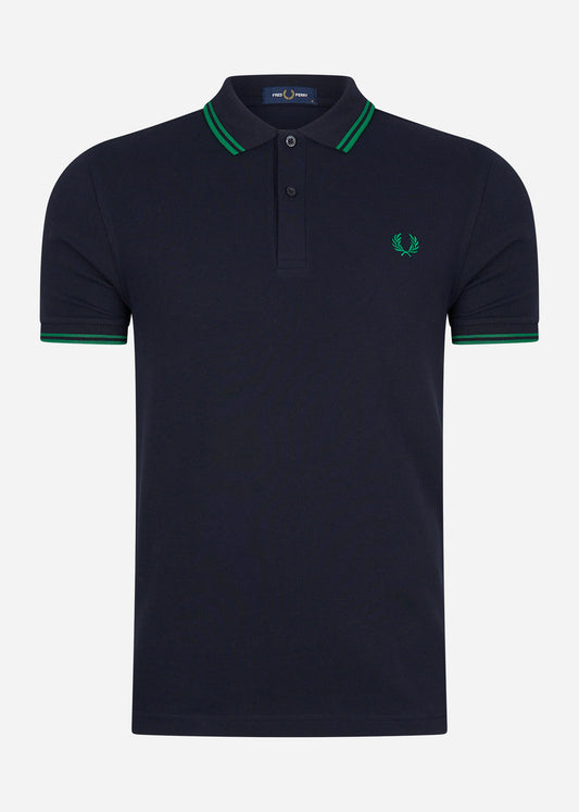 Fred Perry Polo's  Twin tipped fred perry shirt - navy fp green 