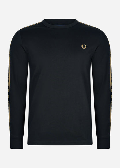 Fred Perry Longsleeve Tees  Long sleeve laured taped tee - black gold 