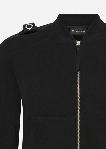 MA.Strum Vesten  Full zip bomber sweat - jet black 