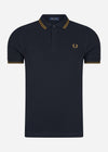 Fred Perry Polo's  Twin tipped fred perry shirt - navy dark caramel 