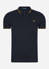 Fred Perry Polo's  Twin tipped fred perry shirt - navy dark caramel 