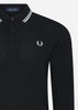 Fred Perry Longsleeve Polo's  Ls twin tipped polo shirt - black 