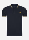 Fred Perry Polo's  Twin tipped fred perry shirt - navy ecru golden hour 