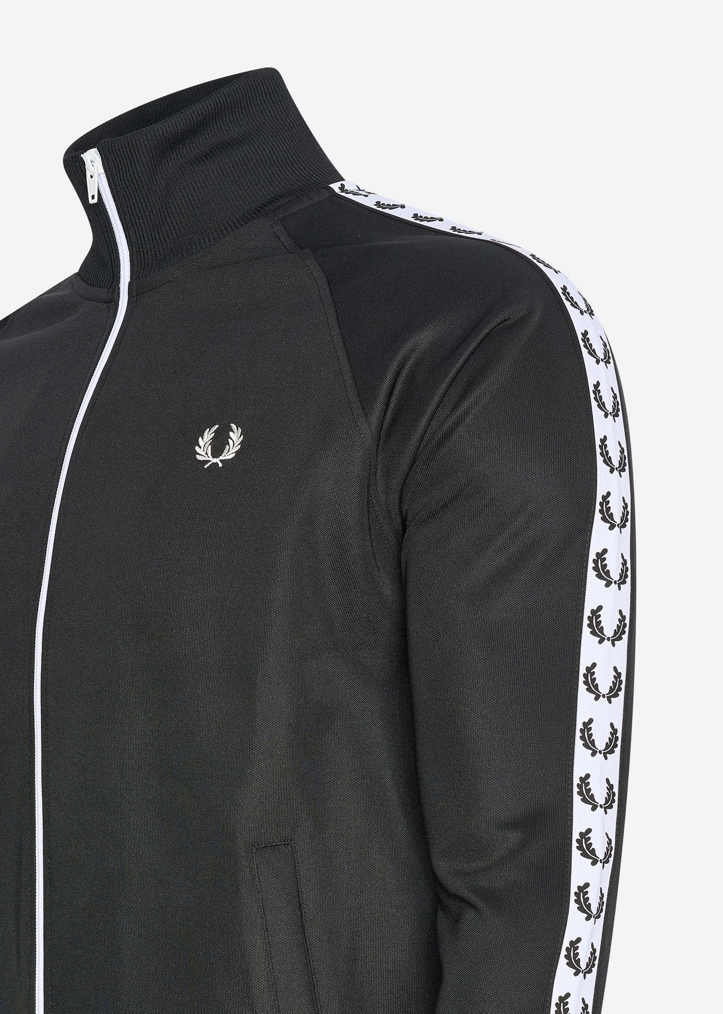 fred perry taped track jacket zwart vest