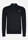 Fred Perry Longsleeve Polo's  Classic knitted shirt ls - black 