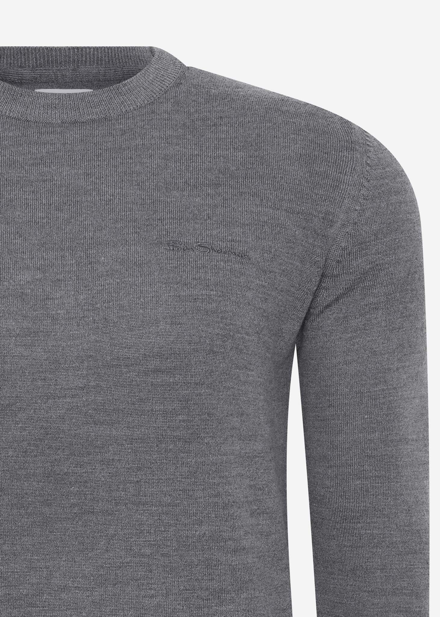 Ben Sherman Truien  Signature merino crew - steel 