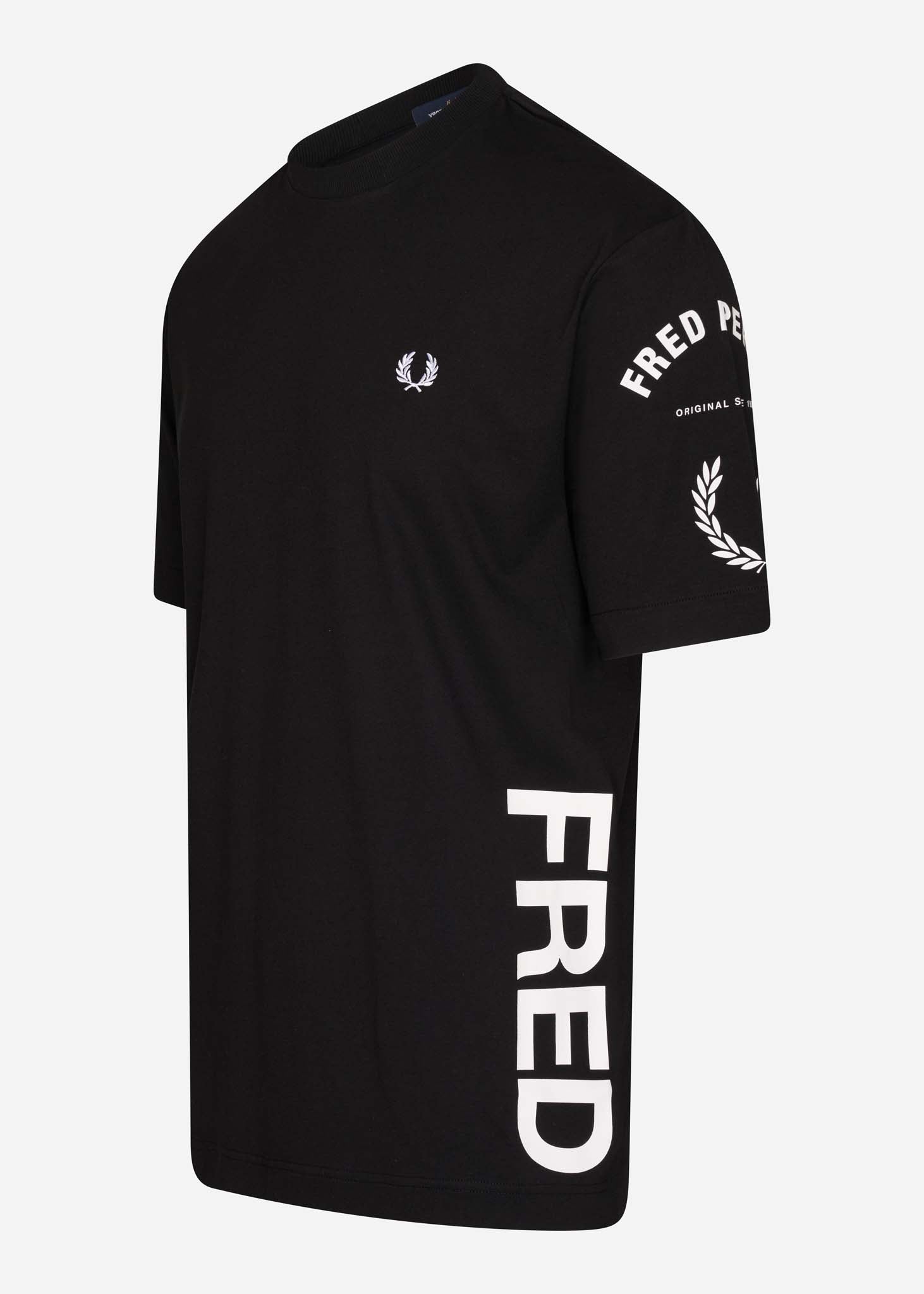 Fred Perry T-shirts  Bold branding t-shirt - black 