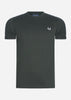 Fred Perry T-shirts  Taped ringer t-shirt - night green 