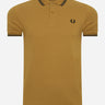 Fred Perry Polo's  Twin tipped polo - dark caramel black 