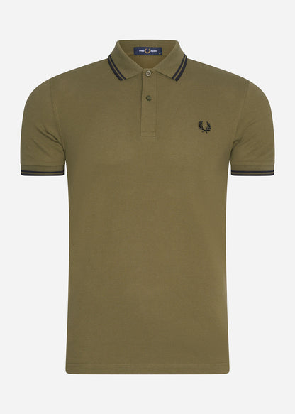 Fred Perry Polo's  Twin tipped fred perry shirt - uniform green black 