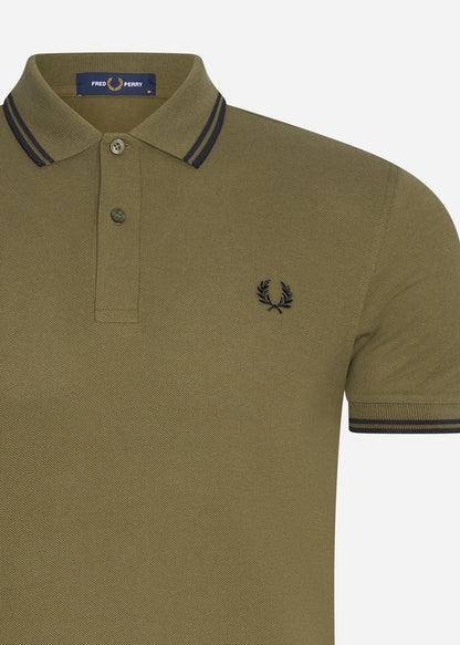 Fred Perry Polo's  Twin tipped fred perry shirt - uniform green black 