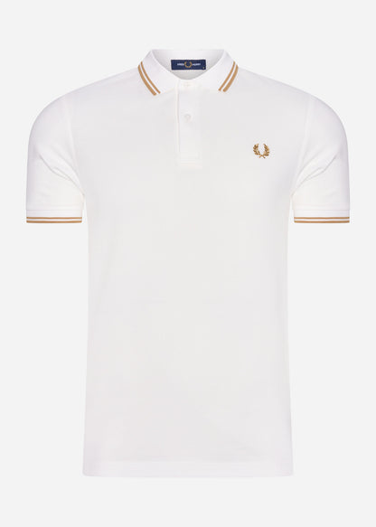 Fred Perry Polo's  Twin tipped fred perry shirt - snow white desert desert 