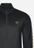 Fred Perry Truien  Taped half zip track top - black gold 