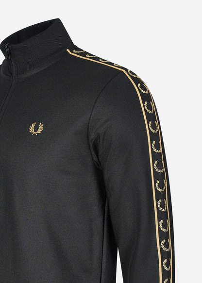 Fred Perry Truien  Taped half zip track top - black gold 