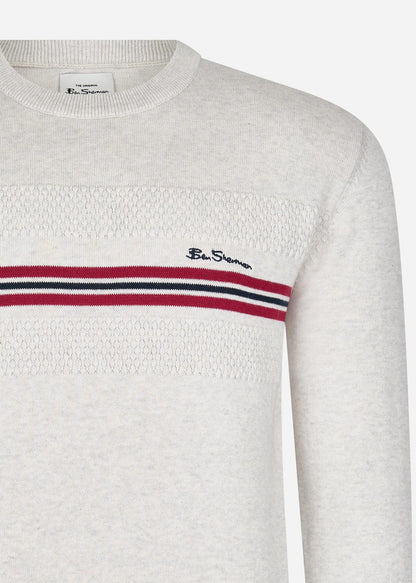 Ben Sherman Truien  Chest stripe crew - ivory 