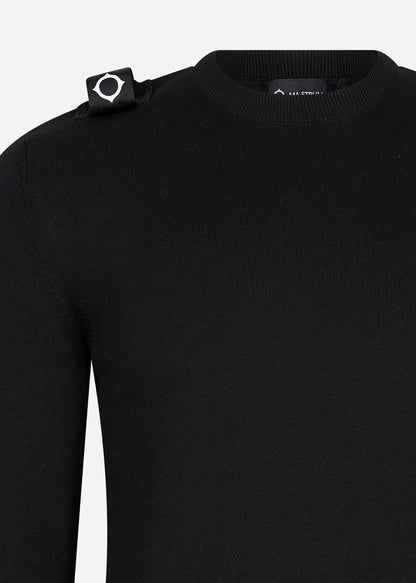 MA.Strum Truien  Crew neck knit - jet black 