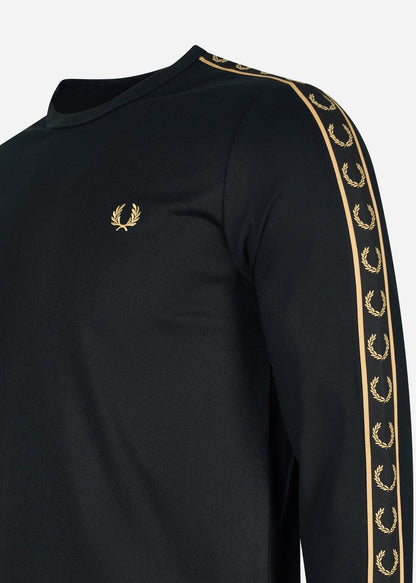 Fred Perry Longsleeve Tees  Long sleeve laured taped tee - black gold 