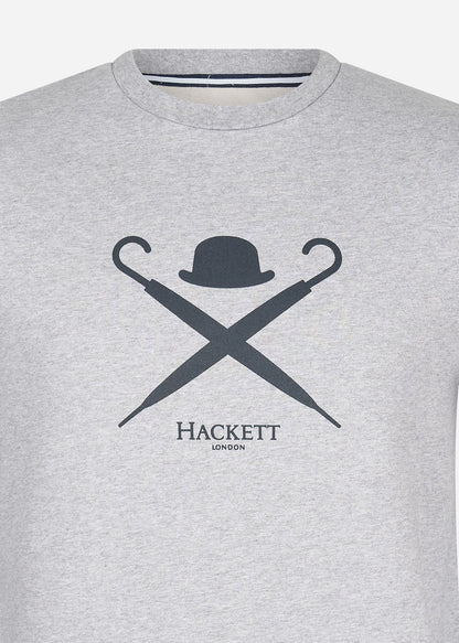 Hackett London T-shirts  Large logo t-shirt - light grey marl 