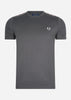 Fred Perry T-shirts  Contrast tape ringer t-shirt - gunmetal oxblood 