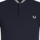 Bomber collar polo shirt - navy