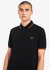 Fred Perry Polo's  Twin tipped polo - black rust 