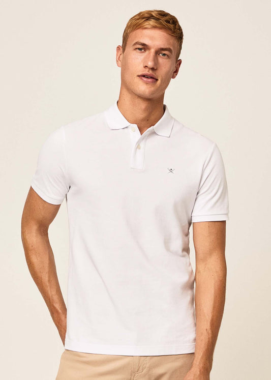 Cotton pique polo shirt - optic white