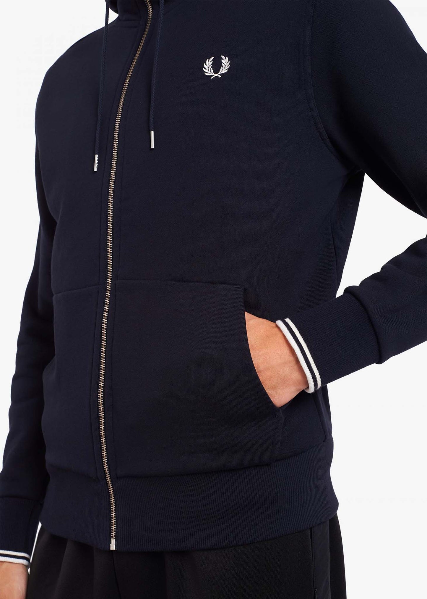 Hooded zip-through sweatshirt - navy