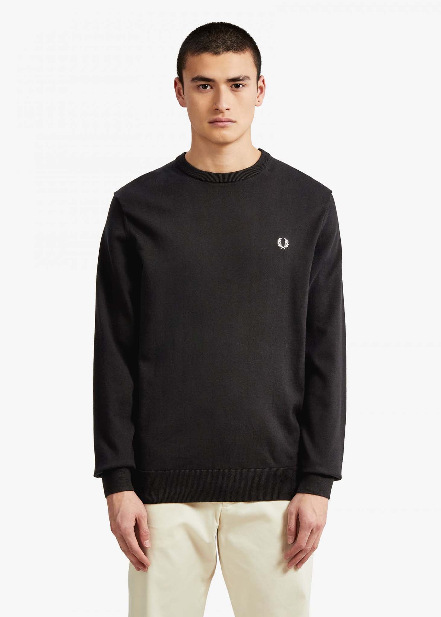 Fred Perry Truien  Classic crew neck jumper - black 