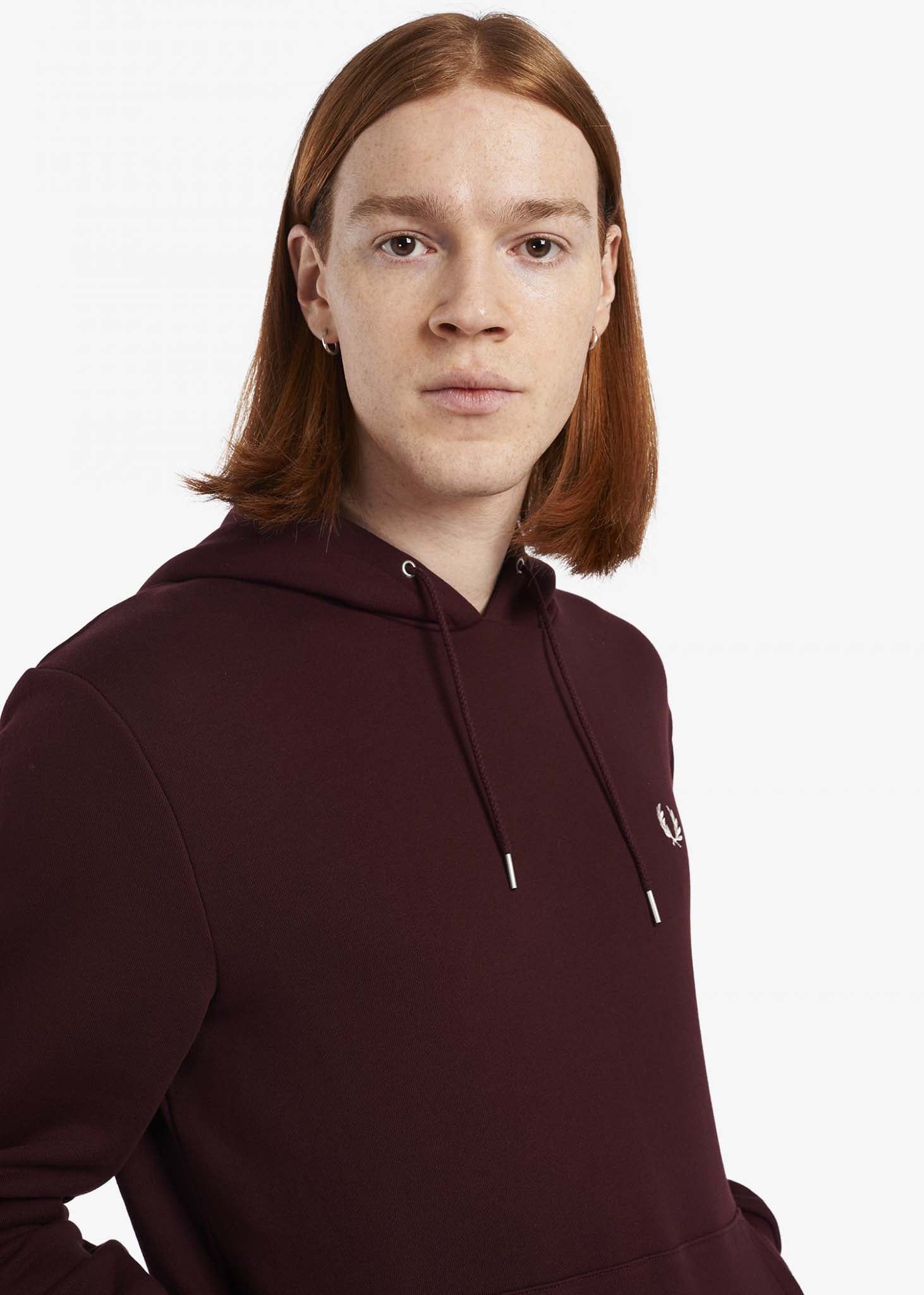 Fred Perry Hoodies  Tipped hooded sweatshirt - oxblood 