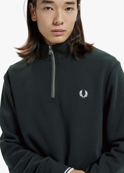 Fred Perry Truien  Half zip sweatshirt - night green 