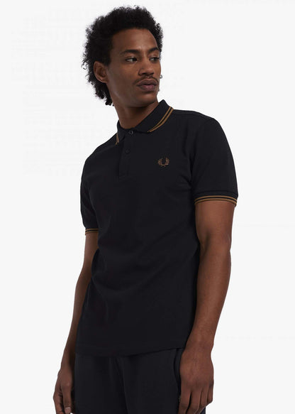 Fred Perry Polo's  Twin tipped fred perry shirt - black shaded stone 