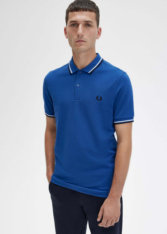 fred perry polo shaded cobalt