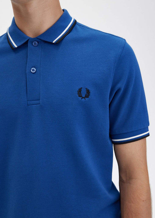 fred perry polo shaded cobalt