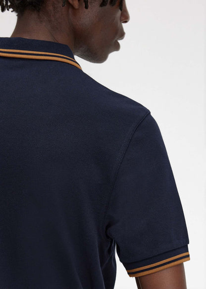 Fred Perry Polo's  Twin tipped fred perry shirt - navy dark caramel 