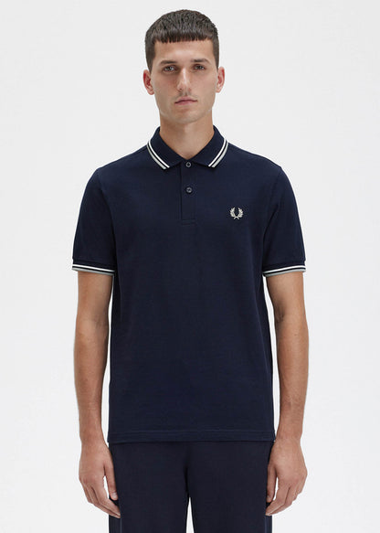 Fred Perry Polo's  Twin tipped fred perry shirt - navy snow white seagrass 