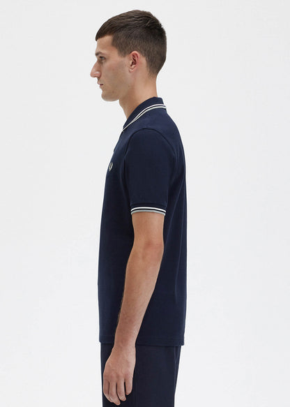 Fred Perry Polo's  Twin tipped fred perry shirt - navy snow white seagrass 