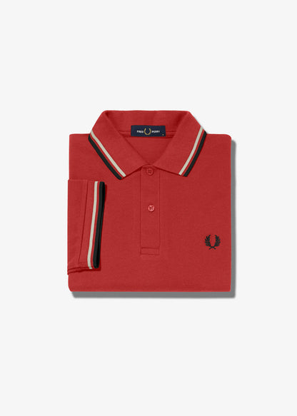 Fred Perry Polo's  Twin tipped fred perry shirt - washed red snow white black 