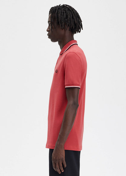 Fred Perry Polo's  Twin tipped fred perry shirt - washed red snow white black 