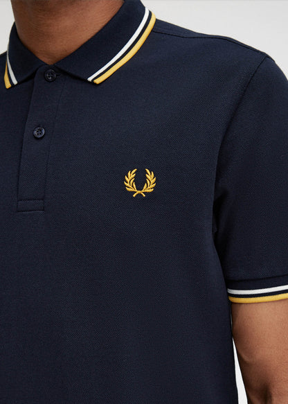 Fred Perry Polo's  Twin tipped fred perry shirt - navy ecru golden hour 