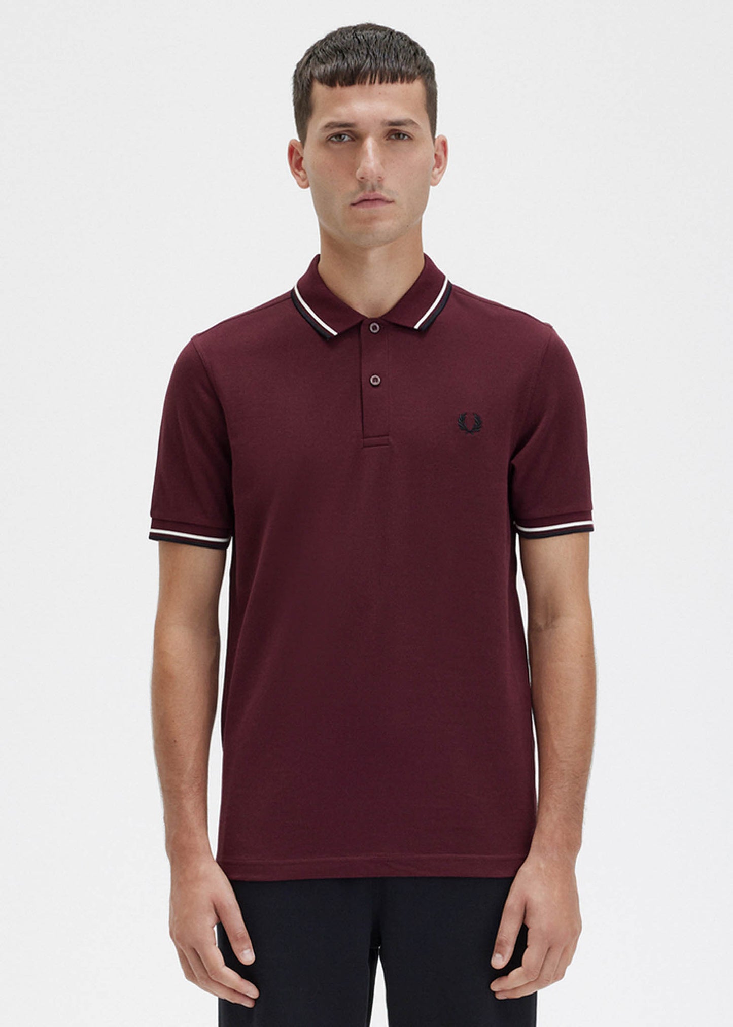 Fred Perry Polo's  Twin tipped fred perry shirt - oxblood ecru black 