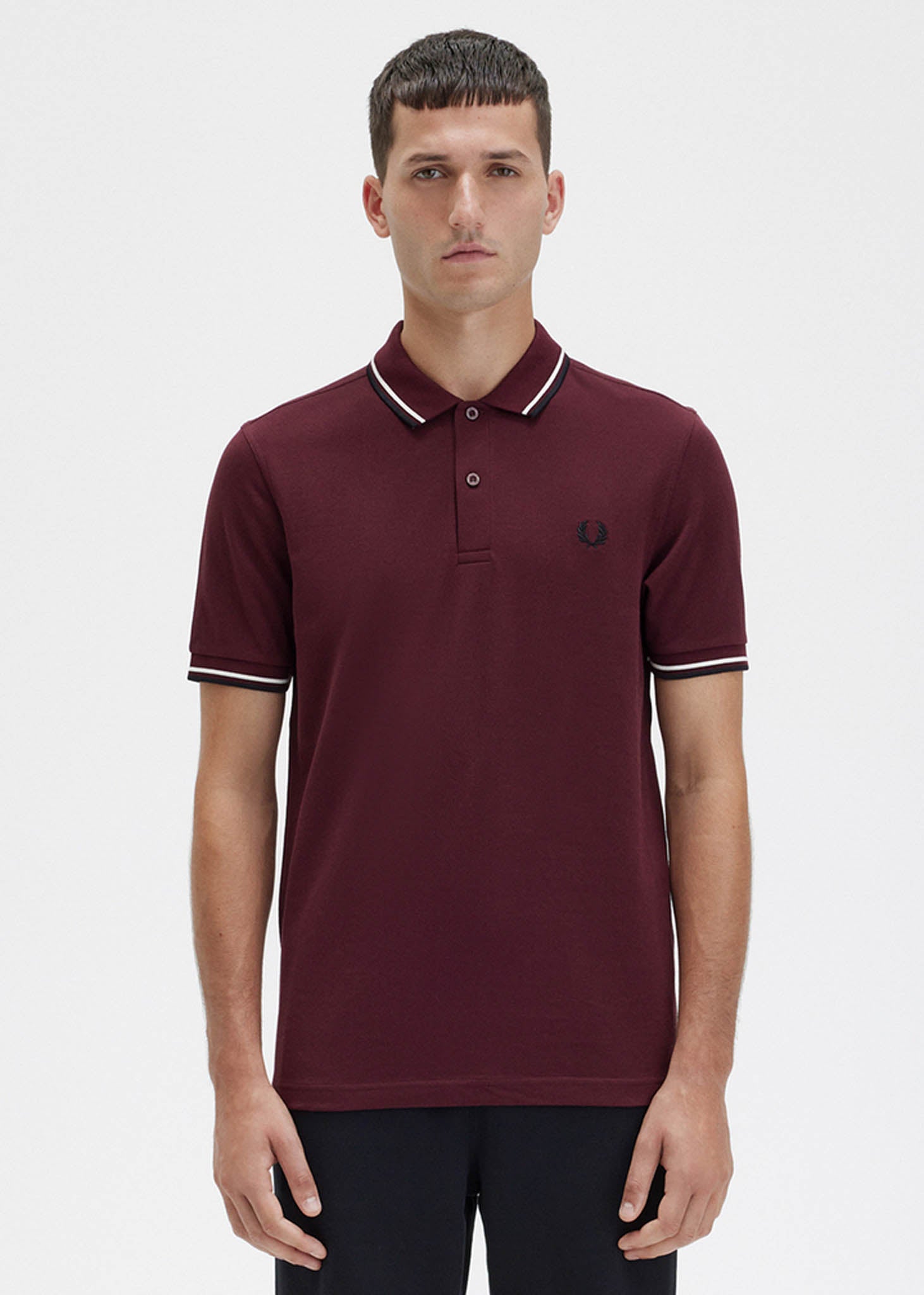 Fred Perry Polo's  Twin tipped fred perry shirt - oxblood ecru black 