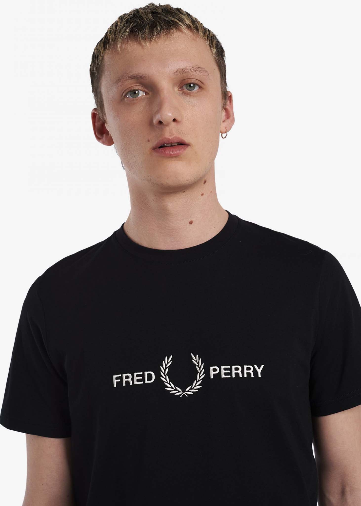 Fred Perry t-shirt black zwart