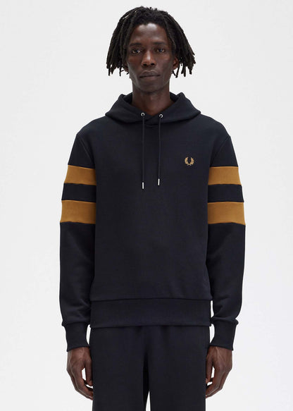 Fred Perry Hoodies  Tipped sleeve hooded sweat - black 