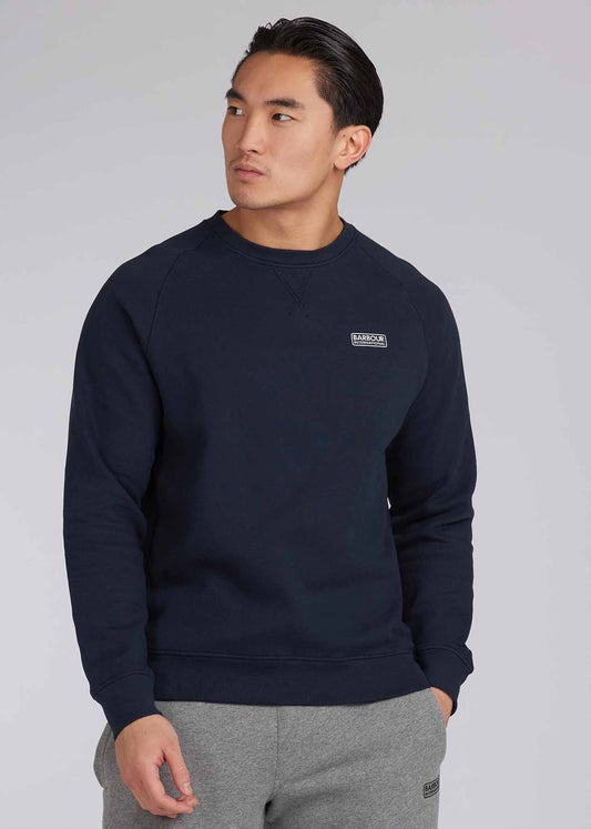 barbour crewneck sweater navy