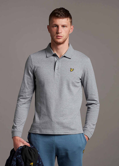 Lyle & Scott Longsleeve Polo's  LS polo shirt - mid grey marl 