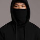 Face covered hoodie - jet black