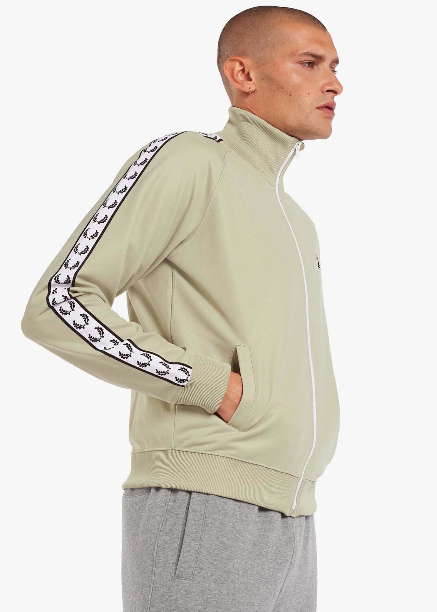 Taped track jacket - light oyster